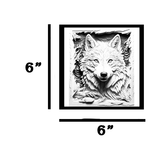 Young Wolf Engraved Tile