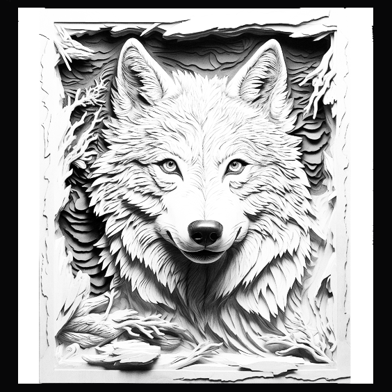 Young Wolf Engraved Tile