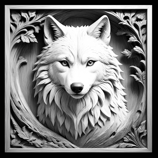 Leader Wolf Engraved Tile