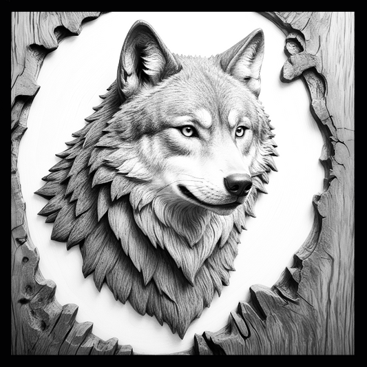 Lone Wolf Engraved Tile